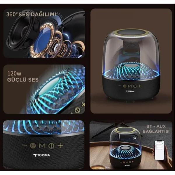 D33 Siyah Taşınabilir Kablosuz Bluetooth Hoparlör  - 2